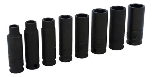 Juego 8 Dados Impacto Largos Pulgadas 3/8 72112 Urrea