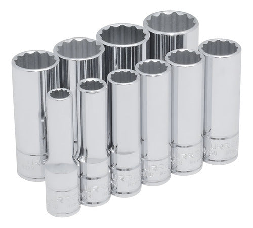 Juego De Dados Largos Cuadro 3/8 10pz 52107 Urrea