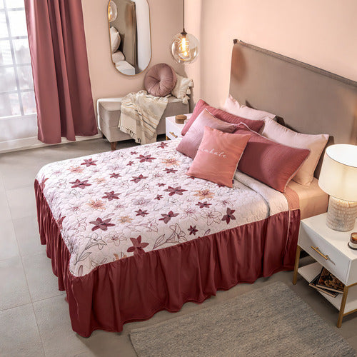 Colcha King Size Azalea 2 Vistas Floral 88852 Vianney