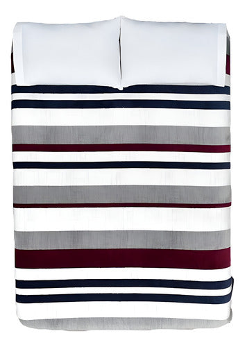 Cobija Vianney Ligero Matrimonial Diseño Oxford/rojo/gris