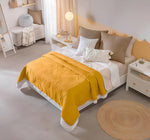 Edredón Kingsize Marla Mostaza Hojas / Blanco Vianney - vista 1