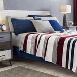 Cobija Vianney Ligero Matrimonial Diseño Oxford/rojo/gris - Vista 10