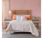 Edredón Kingsize Marla Mostaza Hojas / Blanco Vianney - vista 5