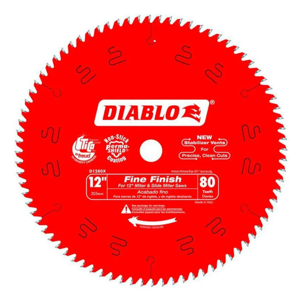 Disco de Sierra Diablo 12" 80 Dientes Carburo Hi-ATB Eje 1" para Madera