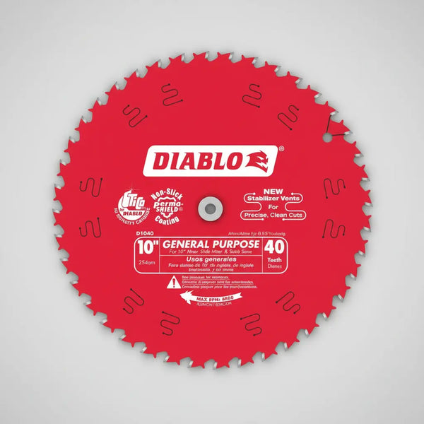 Disco de Sierra Diablo 10" 40 Dientes Carburo ATB para Madera 5/8" F03F013247 bellota