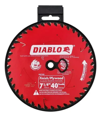 Disco Sierra Circular Diablo 7-1/4" 40T Carburo ATB 5/8" Corte para Madera F03F013519