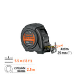 Flexómetro Truper 11745 Contra Impactos 5.5 m x 25 mm | Cinta de Medición Profesional - vista 2