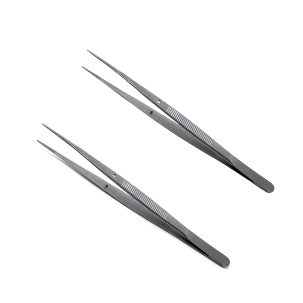 Pinzas de Disección 2 Piezas STR 927-S de 6" | Tweezers de Acero Inoxidable para Laboratorio