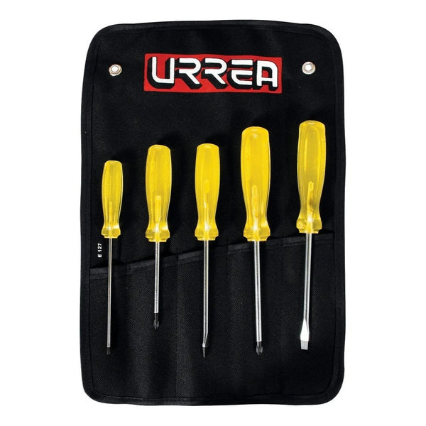 Juego De 5 Destornilladores Ámbar Combinados Urrea-h