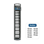 Juego De 9 Dados Cortos 3/8" Truper Milimétricos Acero Cromo - vista 2