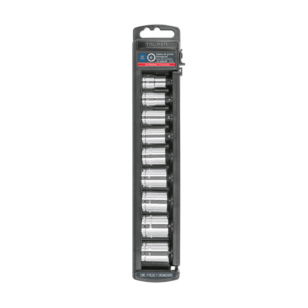 Juego De 9 Dados Cuadro 3/8 Std Truper 13950 Para Mecánica