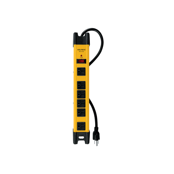 Multicontacto Industrial Volteck 6 Entradas 48186 | Cable 14 AWG con Supresor de Picos