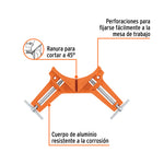 Prensa Esquinera Profesional 3" Aluminio Truper 17690 Resistente - vista 3
