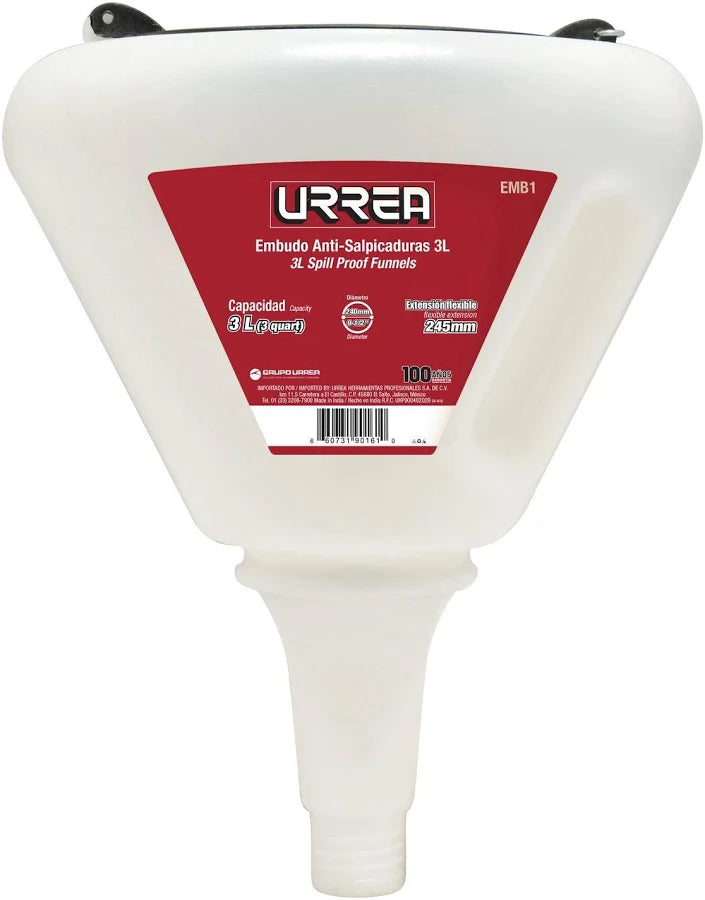 Embudo Antisalpicaduras de 3 Litros Urrea Blanco
