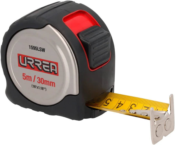 Flexómetro Urrea 1595LSW 5 m x 30 mm | Cinta Métrica de Acero Inoxidable Anti-Impacto