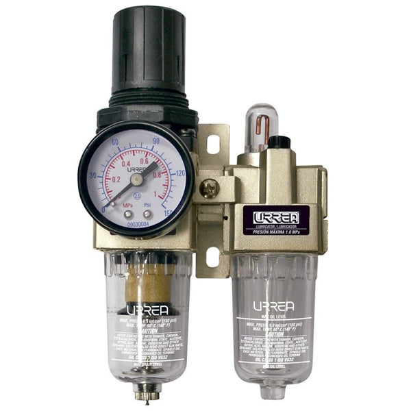 Filtro Regulador Lubricador para Compresor de Aire 1/2 NPT Urrea UPWL4